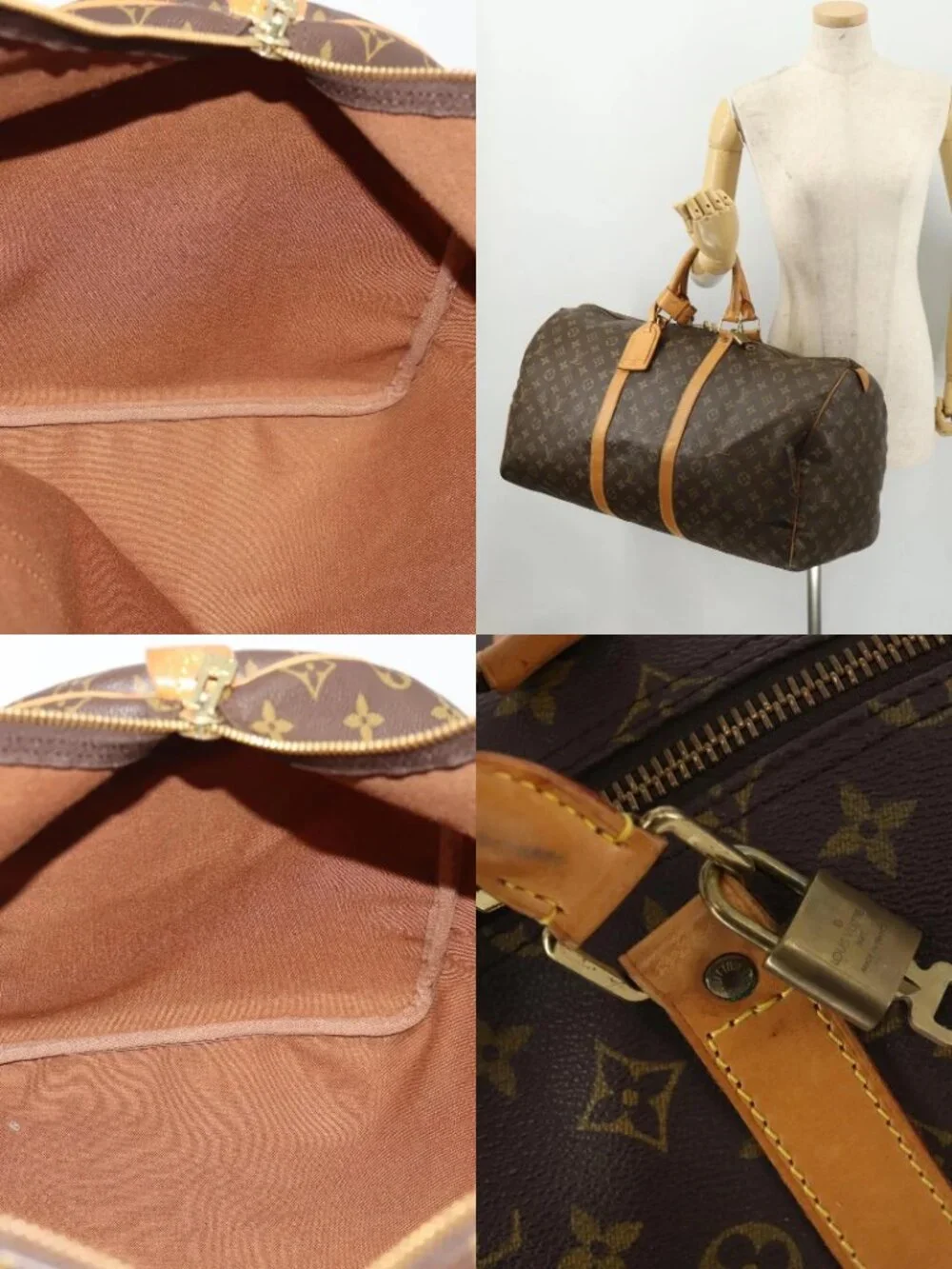 LOUIS VUITTON Monogram Keepall 55 Boston Bag M41424 LV Auth 186234A